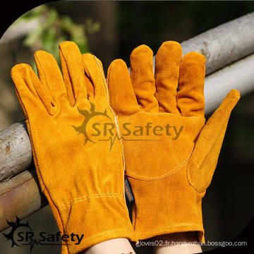 SRSAFETY gants en cuir jaune gants conducteur blé